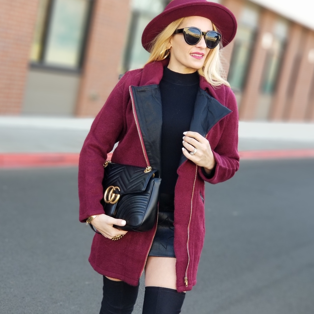 ALLI Burgundy Sweater Jacket - Picture 4 of 8